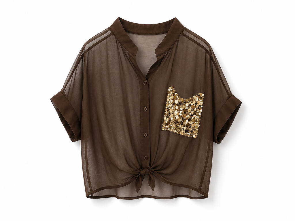 Camicia Tasca Paillettes (Disponibile in due colori)