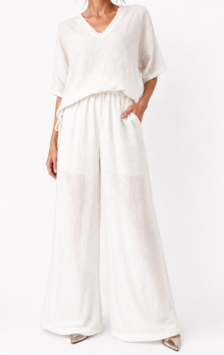 Completo blusa e pantalone palazzo